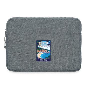 Découvrez le charmant Porto Vecchio en France - Sacoche pour ordinateur portable 15 pouces - gris chiné - Devant