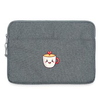 Tasse à café en cœur Kawaii - Sacoche pour ordinateur portable 15 pouces - gris chiné - Devant