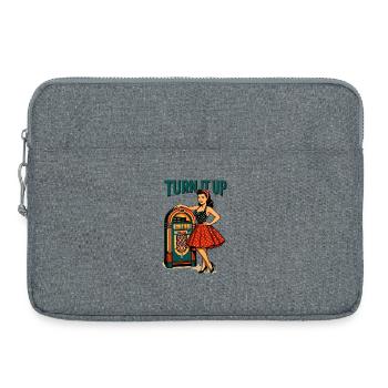 Pin-up rockabilly : Jukebox rétro monte le son - Sacoche pour ordinateur portable 15 pouces - gris chiné - Devant