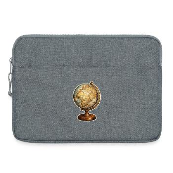 Vintage Globus - Laptoptasche 15" - Grau meliert - Vorne
