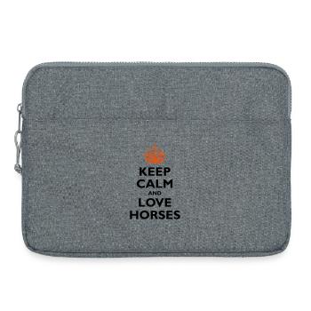 Keep Calm & Love Horses - Laptoptasche 15" - Grau meliert - Vorne