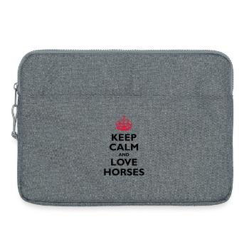 Keep Calm and Love Horses - Laptoptasche 15" - Grau meliert - Vorne