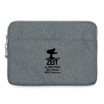 Ski Skifahren Skifahrer Sport Winter Geschenk - Laptoptasche 15" - Grau meliert - Vorne