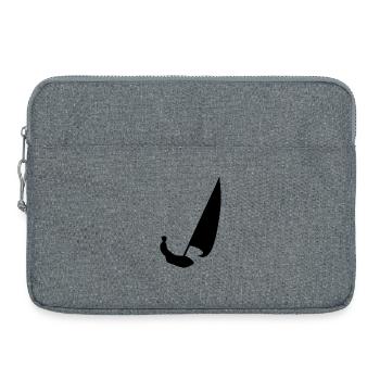 Marin abstrait en noir et blanc - Sacoche pour ordinateur portable 15 pouces - gris chiné - Devant