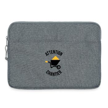 Attention Chantier - Sacoche pour ordinateur portable 15 pouces - gris chiné - Devant