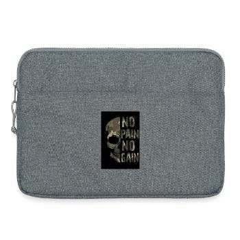 No Pain no Gain - Laptop bag 15" - heather grey - Front