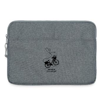 ebike-Fahrrad-Blumen-Herz - Laptoptasche 15" - Grau meliert - Vorne