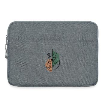 Renard origami vs dessin - Sacoche pour ordinateur portable 15 pouces - gris chiné - Devant