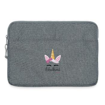 Einhorn Schulkind 2022 - Laptoptasche 15" - Grau meliert - Vorne