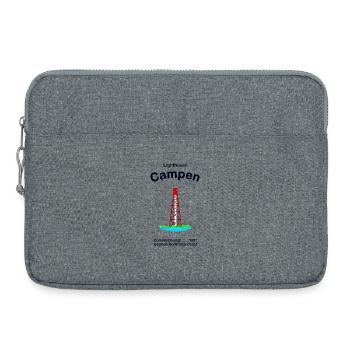 Leuchtturm Campen Nordsee Deutschland, Zeichnung - Laptoptasche 15" - Grau meliert - Vorne