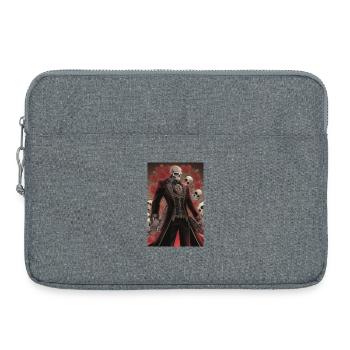 Homme crâne - Sacoche pour ordinateur portable 15 pouces - gris chiné - Devant