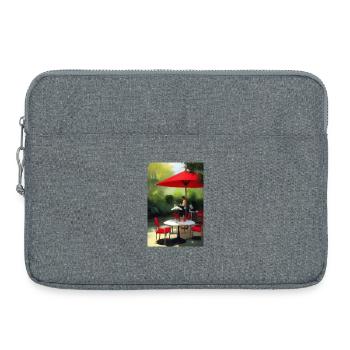 Café asiatique en plein air - Sacoche pour ordinateur portable 15 pouces - gris chiné - Devant