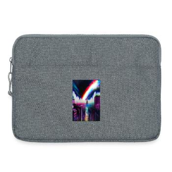 Futuristische Regenbogen Stadt Kunst - Laptoptasche 15" - Grau meliert - Vorne
