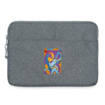 Geometrischer Esel im Farbwirbel - Laptoptasche 15" - Grau meliert - Vorne
