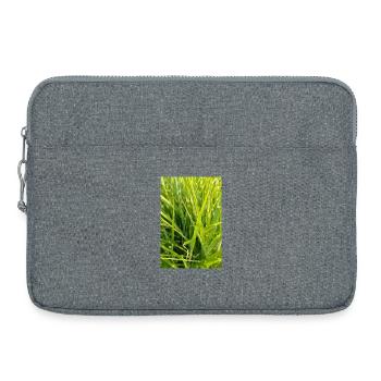 Gros plan sur l’odeur de l’herbe - Sacoche pour ordinateur portable 15 pouces - gris chiné - Devant