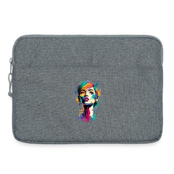 Top Model Rêve Femme Portrait Rétro Pin-up Burlesque - Sacoche pour ordinateur portable 15 pouces - gris chiné - Devant