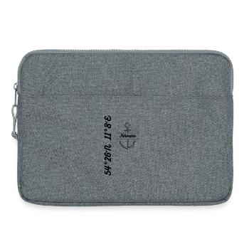Koordinaten Design Fehmarn - Laptoptasche 15" - Grau meliert - Vorne
