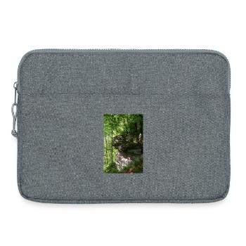 Waldfelsen im Morgenlicht / Nordschwarzwald - Laptoptasche 15" - Grau meliert - Vorne