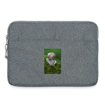 Escargot sur mousse – gros plan - Sacoche pour ordinateur portable 15 pouces - gris chiné - Devant