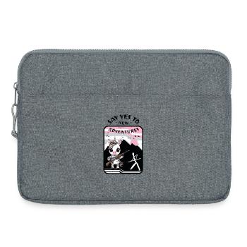 Zebra Einhorn - Laptoptasche 15" - Grau meliert - Vorne