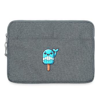 Une glace en forme de baleine souriante - Sacoche pour ordinateur portable 15 pouces - gris chiné - Devant