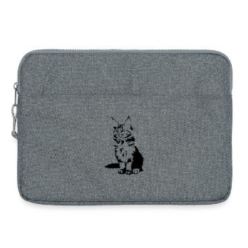 Maine Coon Katze - Laptoptasche 15" - Grau meliert - Vorne