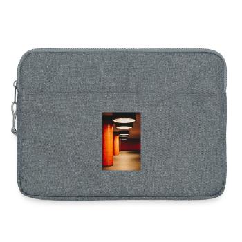 Tunnel orange avec des boules de lumière - Sacoche pour ordinateur portable 15 pouces - gris chiné - Devant