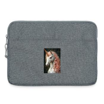 Einhorn im Rosé-Marmorlicht - Laptoptasche 15" - Grau meliert - Vorne