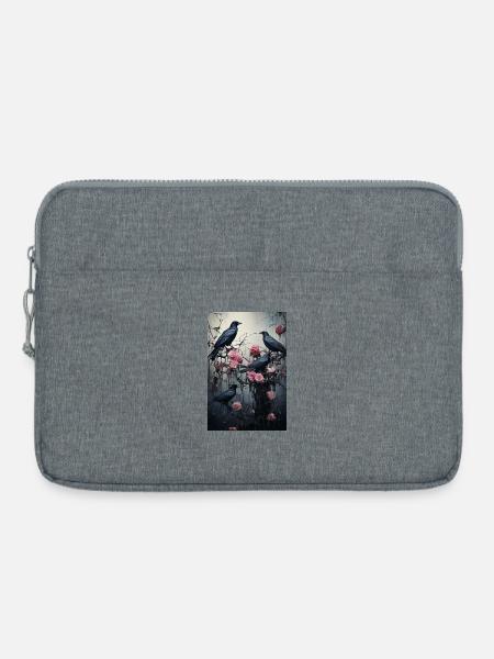 Raben im Rosengarten - Laptoptasche 15" - Grau meliert