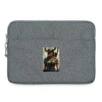 Poster Illustration Femme viking - Sacoche pour ordinateur portable 15 pouces - gris chiné - Devant