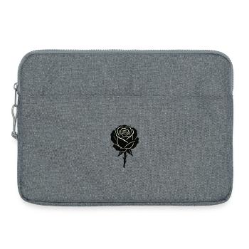 Schwarze Rose Umrissdesign - Laptoptasche 15" - Grau meliert - Vorne