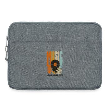 Vinyl Never Dies Music Vinyl Record Retro - Laptop bag 15" - heather grey - Front