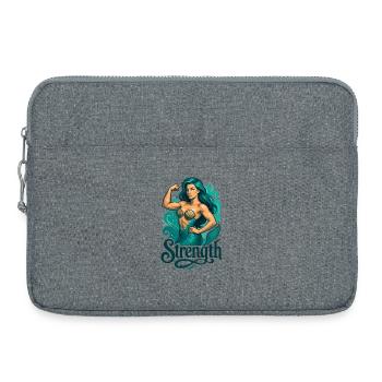 Starke Meerjungfrau Nixe Wasserfrau Geschenk - Laptoptasche 15" - Grau meliert - Vorne
