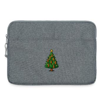 Festliche Bierflaschen Weihnachtsbaum - Laptoptasche 15" - Grau meliert - Vorne