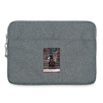 Astronaute cosmique jouant du violoncelle - Sacoche pour ordinateur portable 15 pouces - gris chiné - Devant