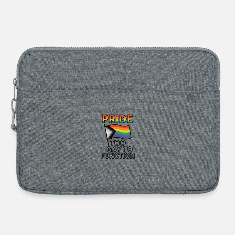 Conception colorée du drapeau de la fierté avec humour - Sacoche pour ordinateur portable 15 pouces - gris chiné