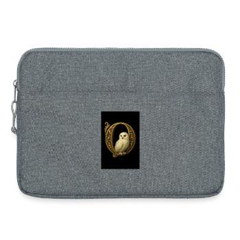 O – Ornement magique avec harfang des neiges - Sacoche pour ordinateur portable 15 pouces - gris chiné - Devant