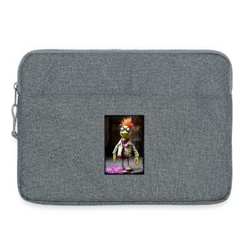 Marionnette oiseau avec lunettes et vêtements chics - Sacoche pour ordinateur portable 15 pouces - gris chiné - Devant