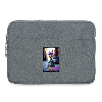 Crazy chick doll Bird with colorful hairstyle - Laptop bag 15" - heather grey - Front