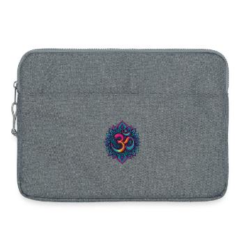 Psychedelic Om Goa Mandala - Laptop bag 15" - heather grey - Front