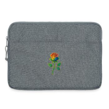 Rainbow Glitter Rose Design - Laptop bag 15" - heather grey - Front