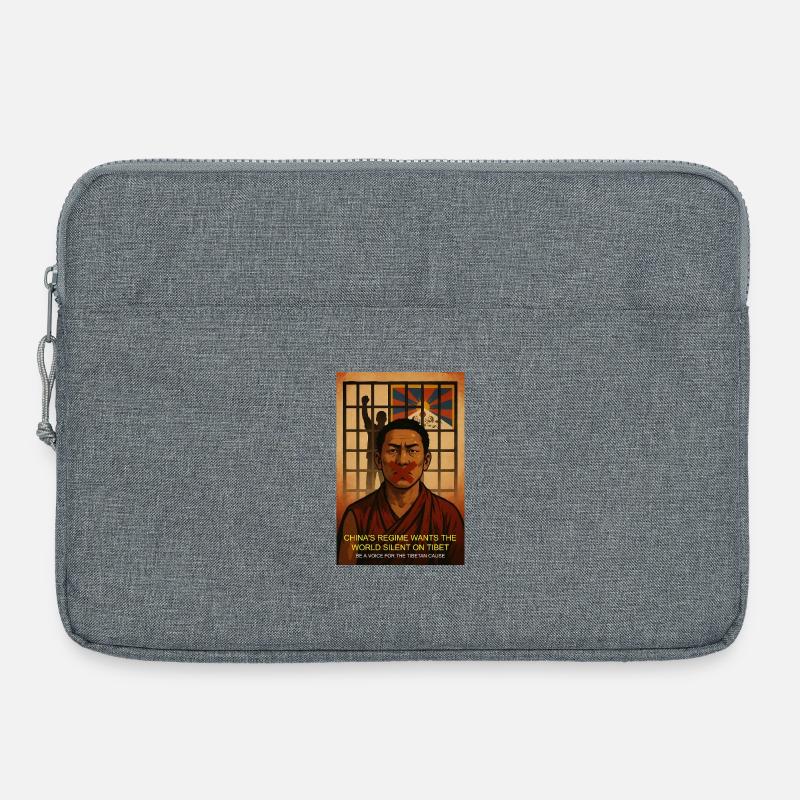 Tibet Justice Protest Artwork - Laptop bag 15" - heather grey