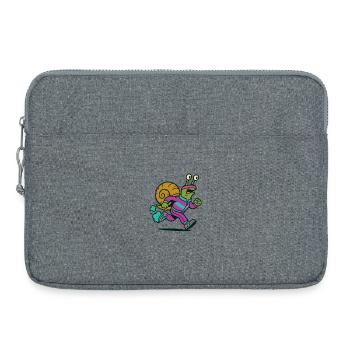 Escargot de course - Sacoche pour ordinateur portable 15 pouces - gris chiné - Devant