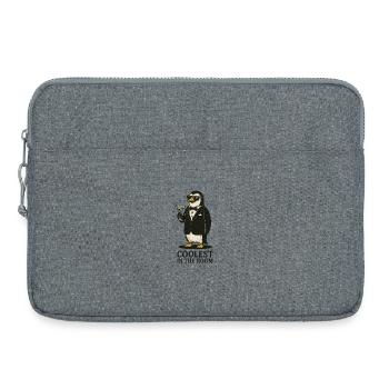 Elegant penguin with sunglasses - Laptop bag 15" - heather grey - Front
