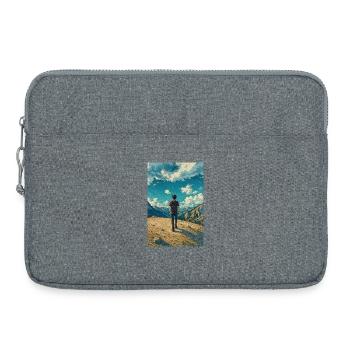 Mountain Explorer on Blue Sky Landscape - Laptop bag 15" - heather grey - Front