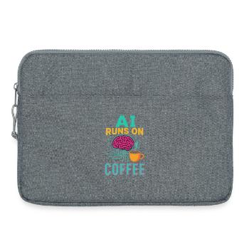 L’IA fonctionne au café - Sacoche pour ordinateur portable 15 pouces - gris chiné - Devant