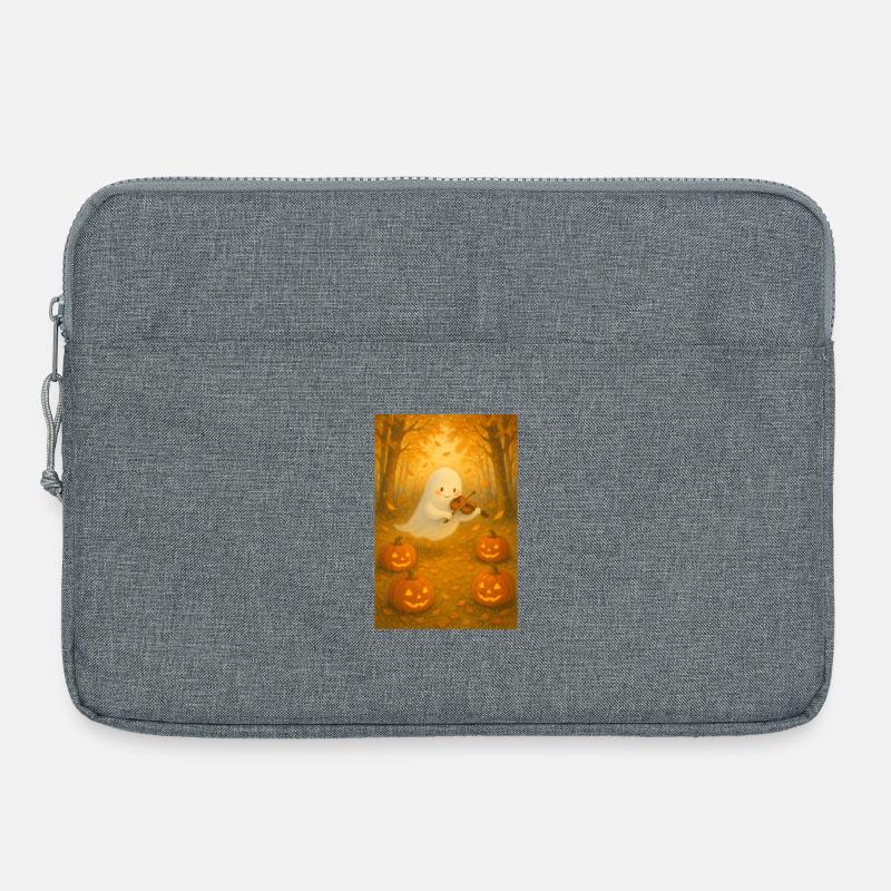 Halloween Cute Ghost - Laptop bag 15" - heather grey