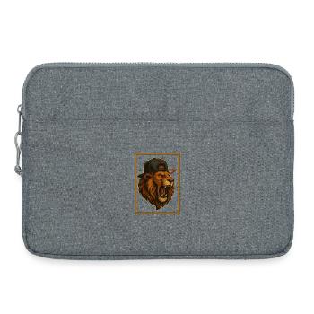Löwe von L'4tlas - Laptoptasche 15" - Grau meliert - Vorne