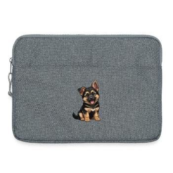 Duitse_Herder_puppy_lief - Laptoptasche 15" - Grau meliert - Vorne