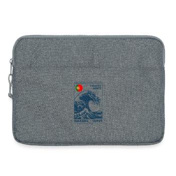 Vague Nazaré et Drapeau Portugais - Sacoche pour ordinateur portable 15 pouces - gris chiné - Devant